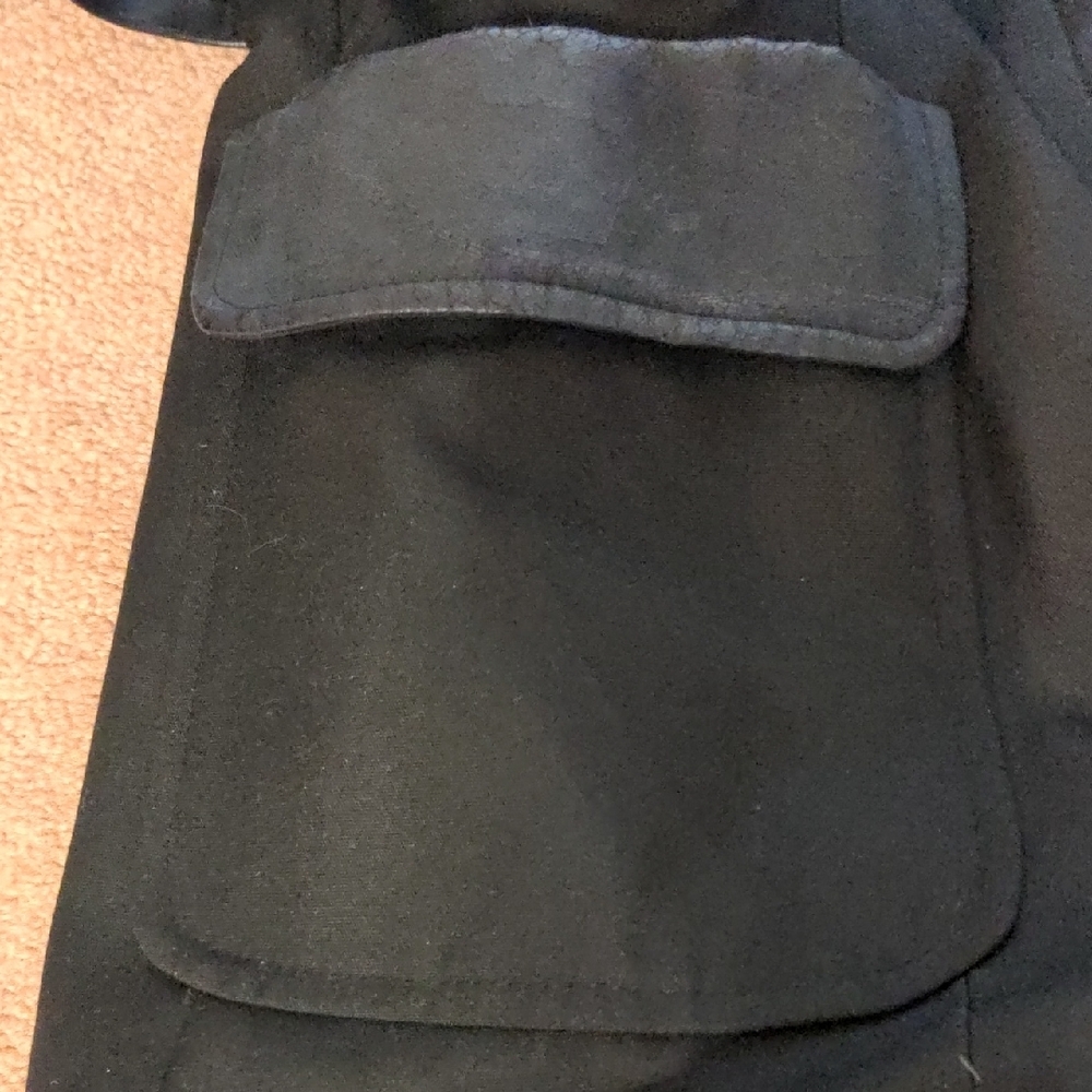 12. Joshar Montreal Vintage Black Trench Coat Faux Leather Red Lined Belted - Picture 8 of 13